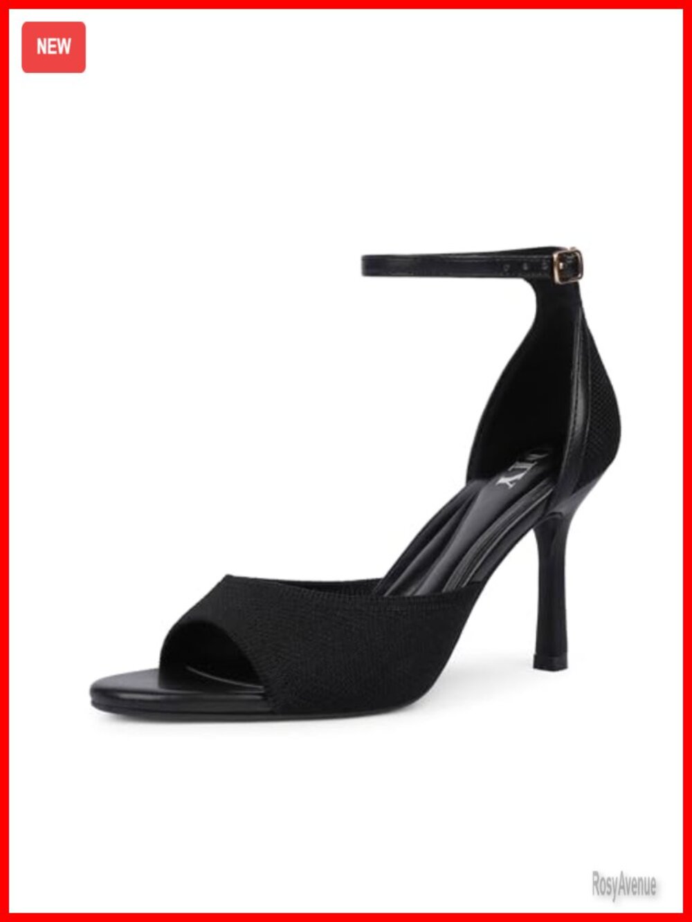 Womens Ankle Strap Stiletto Heeled Sandals Peep Toe 3.5 Inch Heels